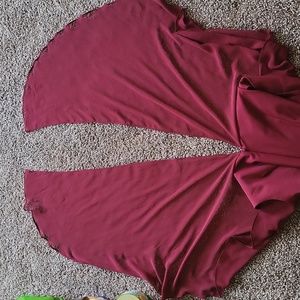 Maroon dress, size 16p, below the knee.